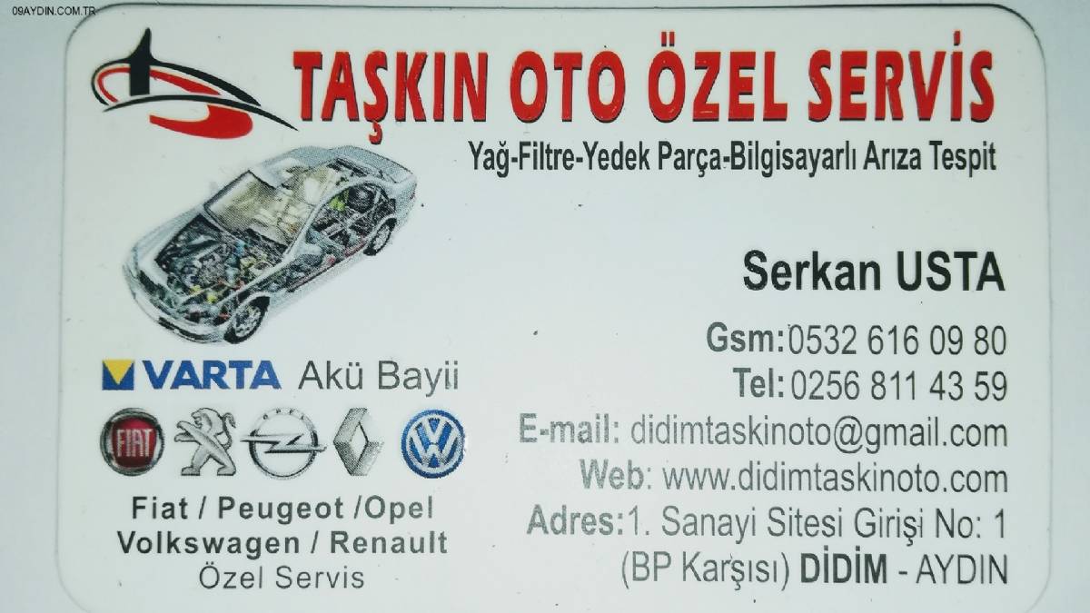 TAŞKIN OTO SERVİS & VARTA AKÜ BAYİ & YAG DEGİŞİMİ & KLİMA GAZ & YEDEK PARÇA